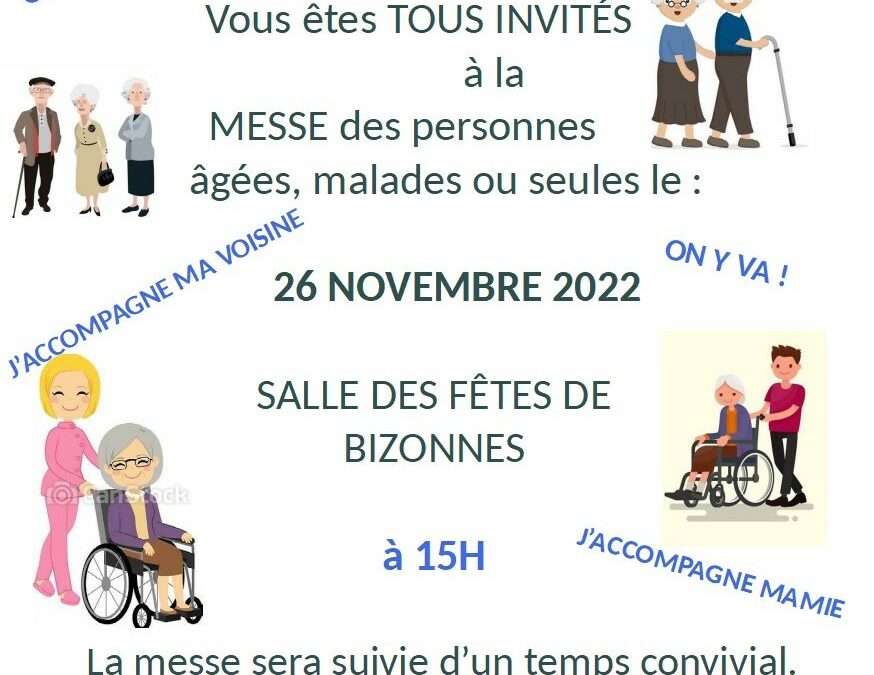 Invitation messe personnes âgées 26 nov 2022